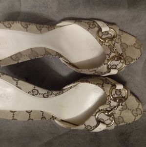 Gucci monogram high heels